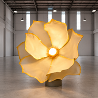 Grote papieren kunstbloemenlamp met LED-verlichting, sculptuur, bruiloftdecoratie, commerciële bloemendisplay