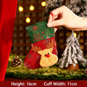 3D Plush Christmas Stockings Set Personalized Santa Snowman Reindeer Character Xmas <b>Fireplace</b> Hanging Decor Two sizes - Product Image 4