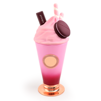 Flacon de parfum en forme de gobelet de milkshake rose dégradé de 100 ml, avec bouchon décoratif Macaron et Biscuit, rechargeable