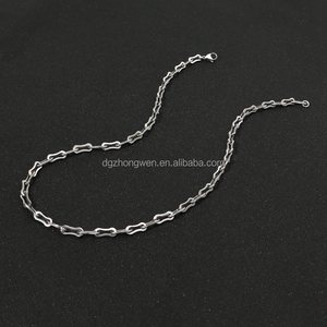 Gioielli di moda senza appannamento 316L in acciaio inox rettangolo anelli collana catene di alta qualità in argento catena per le signore degli uomini - Product Image 2
