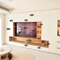 Meuble TV moderne personnalisé pour salon, console de rangement, unité de divertissement en bois pour maison, villa, appartement, projet