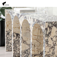 Tostone Vente directe Table console en marbre Calacatta Viola naturelle moderne pour salon d'hôtel Design d'arche élégant pour l'intérieur