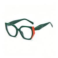 Lunettes anti-lumière bleue œil de chat géométriques tendance SM22013 - Monture légère en PC avec verres en résine transparente pour hommes et femmes