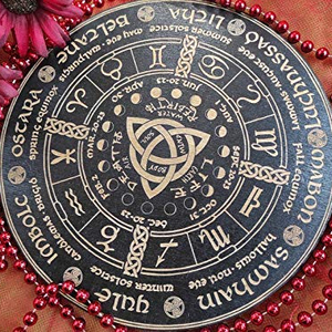 6 pollici ruota nera dell'anno griglia di cristallo e piastrelle di legno altare stregoneria regalo sabba e fasi lunari decorazione della casa in legno - Product Image 1