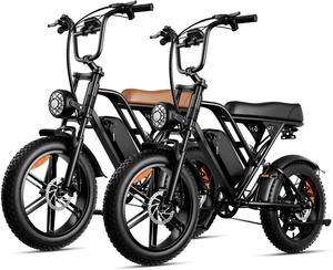 Bicicleta Eléctrica para Adultos de 750W, Negra y Marrón, con Batería Extraíble de 15ah, Neumáticos Anchos, Carga de 150kg, Motor G60 de 750W - Product Image 3