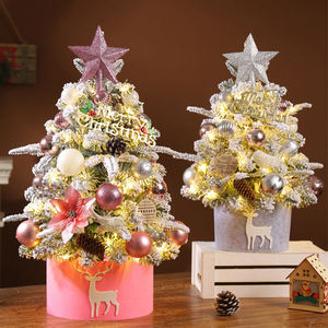 Árbol de Navidad Artificial con Luces LED, Adornos para la Copa del Árbol, Bolas, Campanas, Piñas, Mini Árbol de Navidad de Mesa - Product Image 2