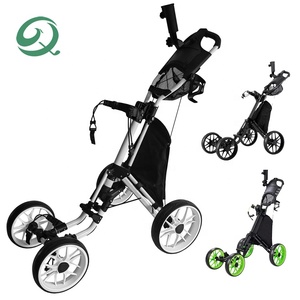 Carrito de Golf Plegable de Aluminio de 3 y 4 Ruedas, Nuevo Diseño, Venta Caliente, Carrito de Empuje Manual con Soporte para Paraguas - Product Image 1