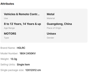 Moteur sans balais HGLRC SPECTER 1804 2450KV 3500KV, adapté aux pièces de drone FPV Quadcopter Freestyle DIY RC - Product Image 6