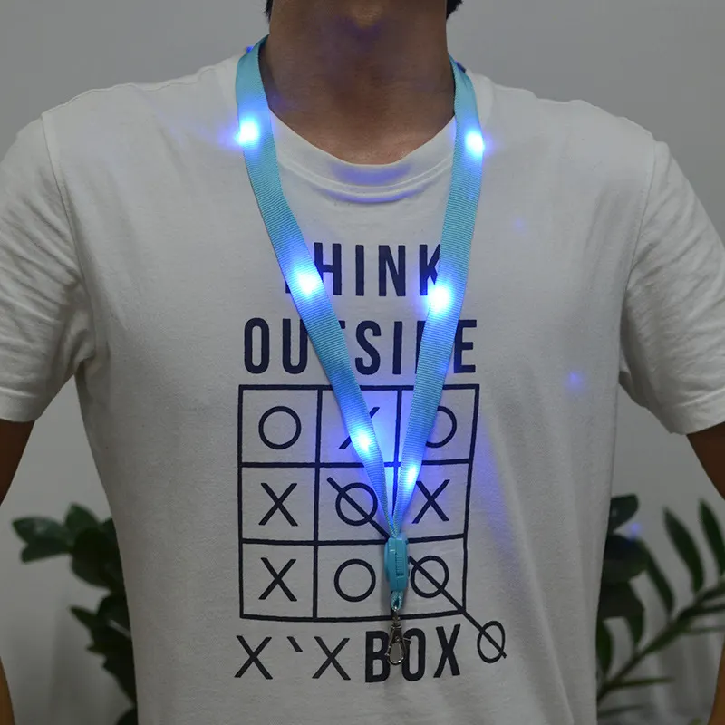LED Leuchten blinkende Lanyard Schlüssel bund Schlüssel halter Hals riemen Halskette Glow Party Supplies