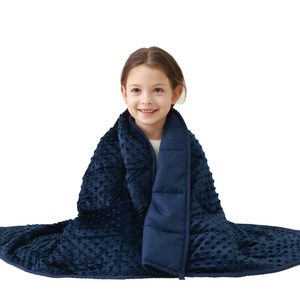 Coperta ponderata Sandman in microfibra trapuntata, traspirante, morbida e rinfrescante, per scuola e casa, blu navy - Product Image 1