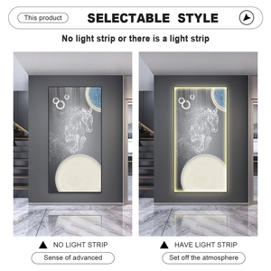 Luxe Huisdecoratie Bedrukt Canvas Schilderij Hardlopen Paard Kristal Porselein Woonkamer Schilderen Muurkunst Met Led-Verlichting - Product Image 4