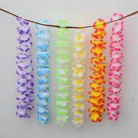 Kalung Bunga Sutra Tropis Hawaii, Karangan Bunga, Dekorasi Pesta Pantai Luau, Perlengkapan Kostum Hula Hawaii, Souvenir