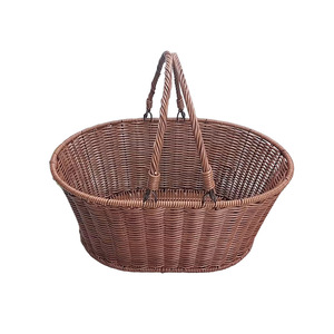 Oval Wicker Fruit <b>Basket</b> 10-20L Handheld Storage For Picnic Vegetable Shopping - Product Image 4