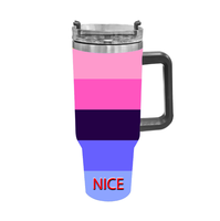 Gobelet de voyage isotherme Neutrois Gay Rainbow imprimé en acier inoxydable de 40 oz pour les longs trajets en voiture, la pause thé au bureau