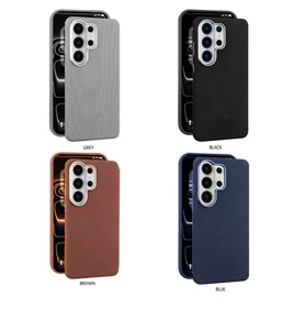 เคสแม่เหล็กแบบทอเทคโนโลยีหรูหราสำหรับ Samsung S26 S23 S24 S25 Ultra รองรับการชาร์จไร้สาย พร้อมกรอบโลหะป้องกันกล้อง กันกระแทก - Product Image 1