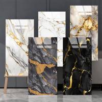 Autocollant mural 3D en marbre brillant de haute qualité, papier peint en mousse PVC imperméable, carreaux muraux en vinyle autocollants pour la rénovation de la maison