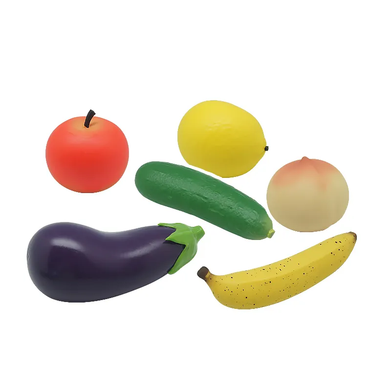 Hochwertige Anti stress Ball Früchte Autismus Zappeln Spielzeug Squeeze Ball Banane Zitrone Aubergine Gurke Pfirsich Form für Kinder & Erwachsene