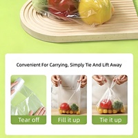 Sac de courses transparent en plastique, imperméable, jetable, avec poignée, personnalisable avec logo, pour supermarché