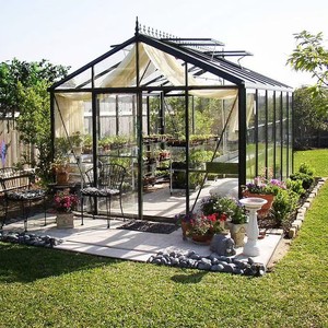 Grande serre solaire personnalisée moderne en polycarbonate triangulaire avec toit en verre, kit de serre à toit en pente, structure en aluminium, véranda de jardin - Product Image 2