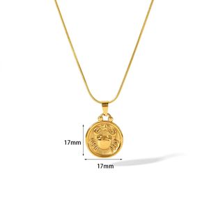Offre Spéciale acier inoxydable 12 signe <span class=keywords><strong>du</strong></span> zodiaque collier 18K véritable plaqué or zircone ovale métal pendentif <span class=keywords><strong>Horoscope</strong></span> colliers nouveau - Product Image 5