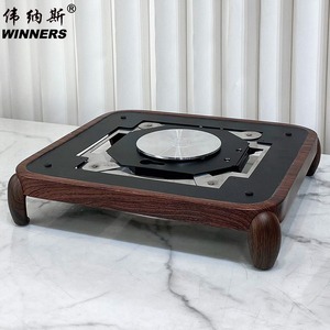 WINNERS Deluxe Buffet <strong>Food</strong> Warmer Equipment 304 Stainless Steel Hydraulic Electric Chafing Dishes with Wood <strong>Stand</strong> for Restaurant - Product Image 5