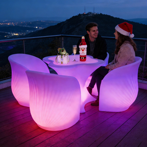 Modern Plastic 4-Person Dining Table Set for <strong>Outdoor</strong> Use in Restaurants Hotels Gardens Parks - Product Image 4
