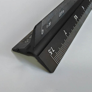 12 Inch /30cm L Black Triangle Shape Scale Ruler Different Scales Aluminium Customized Ruler For Office, Architect, Artist - Product Image 3