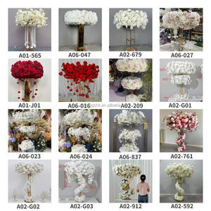 LEDA Fournitures de mariage Support floral doré pour centre de table avec rideau de perles Décoration de scène pour mariage - Product Image 4