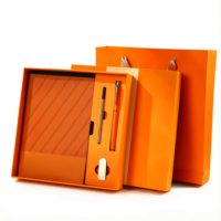 Ensemble de blocs-notes en cuir PU A5, logo personnalisé, bloc-notes en twill, boîte cadeau, activités scolaires et d'entreprise personnalisées