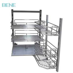 SS basket large capacity soft-closing storage cabinet pull out pantry unit for kitchen