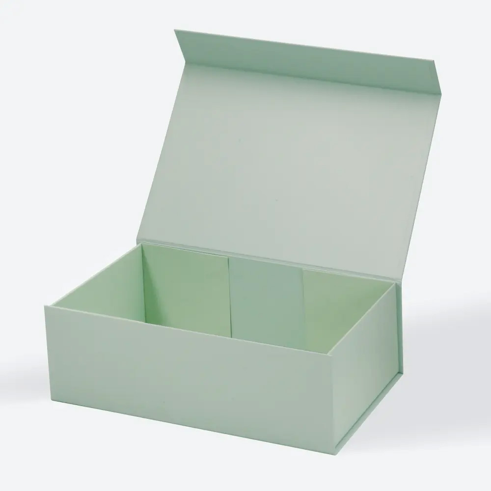 Luxury A4 Deep Sage Green Gift Boxes with Ribbon - Eco-friendly