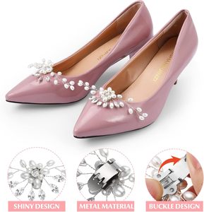 Vente en gros d'usine : Accessoires de mariage haut de gamme, chaussures pour femmes, talons hauts, bijoux de chaussures pour dames avec perles et strass - Product Image 2