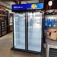 Réfrigérateur de vitrine commercial sur mesure de 500 L, réfrigérateur à bière, porte en verre, refroidisseur de boissons énergisantes