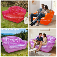 Transparent orange camping en plein air gonflable air double canapé chaise longue