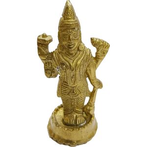 งานฝีมือปาริจัต รูปปั้นพระวิสุเนะทองเหลืองขนาด 4 นิ้ว พร้อมเทพีลักษมีนั่งบนพระศีษนาค รูปปั้นลักษมีนารายณ์สไตล์อาร์ตเดโค - Product Image 3