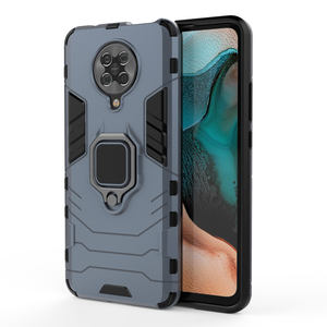 Étui de téléphone portable antichoc et anti-poussière avec support magnétique en TPU+PC, design armure, pour Poco, série Black Panther - Product Image 1