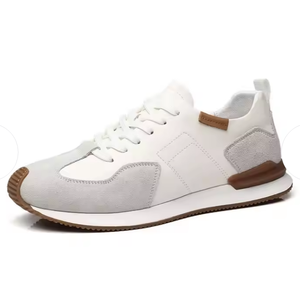 Sneakers sportive sportive personalizzate da uomo avanzate altezza della superficie in pelle aumenta con suola spessa stringata per la corsa all'aperto - Product Image 1