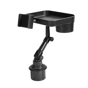 Multifunctional Cup Holder Extendable Tray Shelf Black <b>ABS</b> Center Stack Phone And Drink Storage Car Accessory - Product Image 5