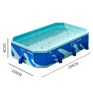 高品质耐用PVC折叠池夏季水上游戏非充气家庭大小游泳池儿童户外娱乐 - Product Image 5