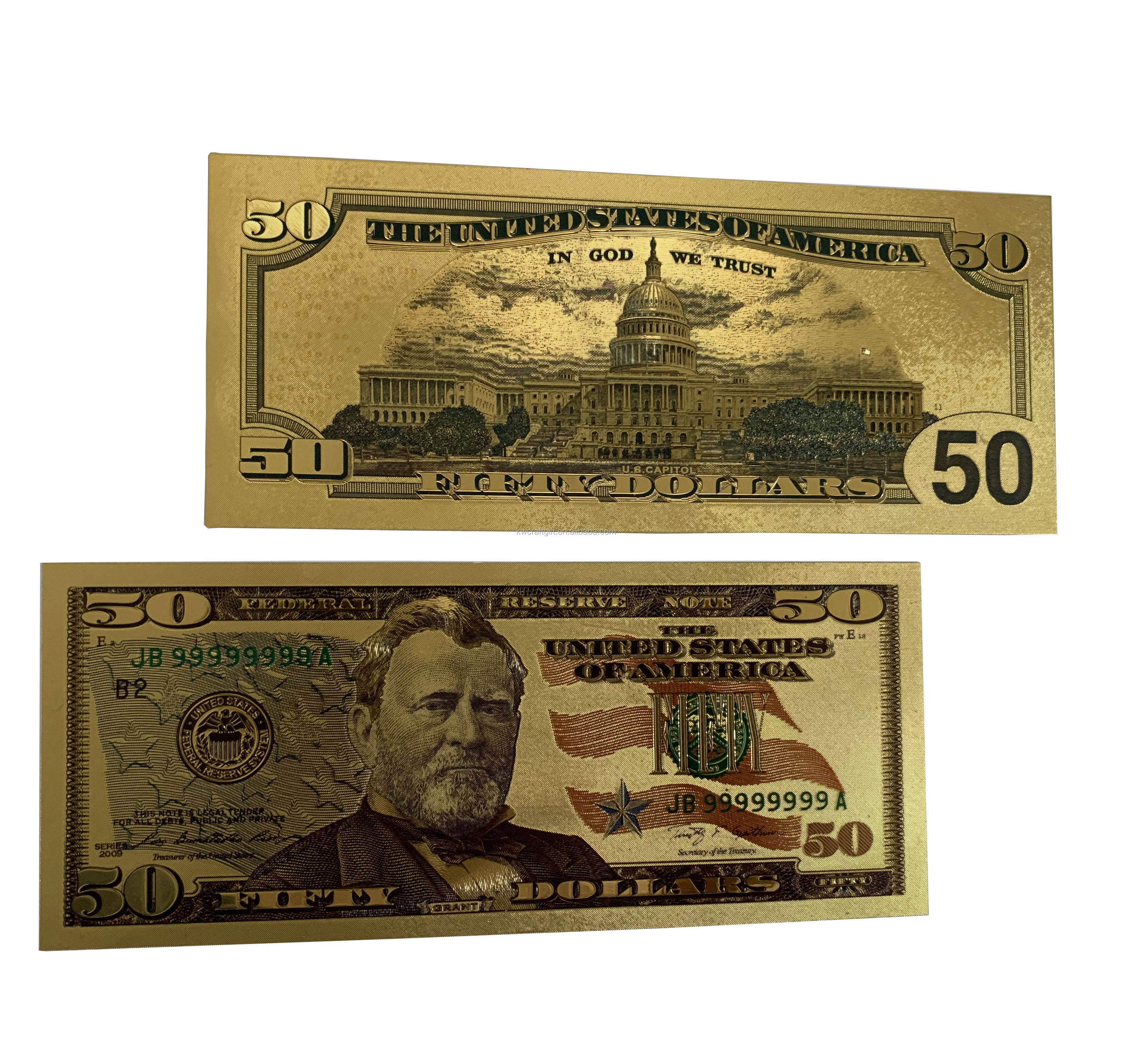 非褪色美国50美元黄金设计艺术收藏品钞票箔钞票| Alibaba.com