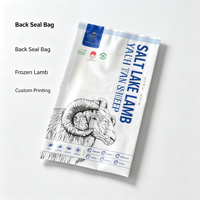 Sachet en plastique refermable imprimé sur mesure, thermoscellable, plat, pour viande d'agneau congelée, emballage alimentaire de qualité alimentaire