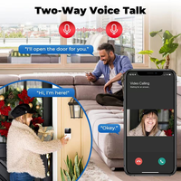 Cámara de Timbre Inteligente Inalámbrica HD, Dispositivo de Monitoreo Antirrobo con Conexión WiFi para Hogar, Hotel y Oficina