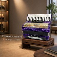 Accordéon violet 37 touches 96 basses, instrument de musique pour scène professionnelle, solo, examen, performance et pratique