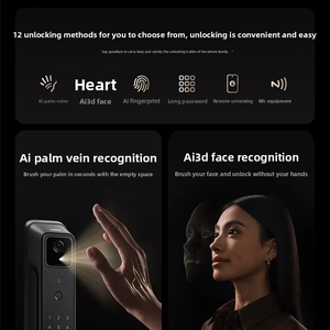 Xiaomi ล็อกประตูอัจฉริยะ4Pro หน้าจอใหญ่ช่องมองลายนิ้วมือรหัสผ่านใบหน้าปาล์มจดจำหลอดเลือดดำ XMZNMST01ZY Android <span class=keywords><strong>WIFI</strong></span> - Product Image 2