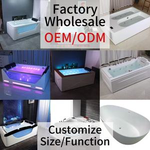 Bañera de hidromasaje acrílica moderna para 2 personas con función de cascada Balboa controlado para villas hoteles incluye función de masaje - Product Image 5