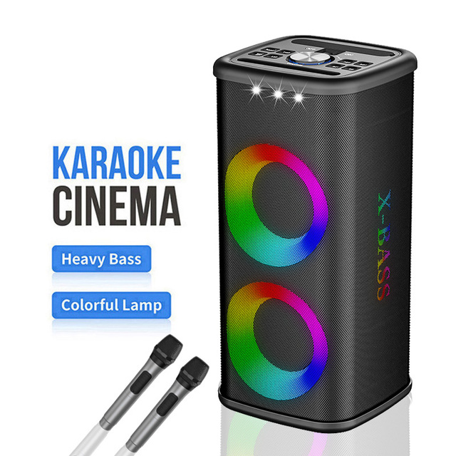 JBK-4211 JBK-4212 Large Outdoor DJ Party Dual 4-inch Speaker with Microphone Colorful Stage Performance Speaker