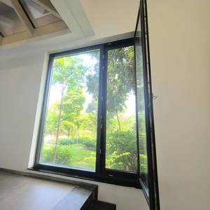 Fenêtre en <span class=keywords><strong>baie</strong></span> <span class=keywords><strong>à</strong></span> battant <span class=keywords><strong>française</strong></span> moderne pivotante cadre ouvert en alliage d'aluminium double verre clair trempé persienne en acier inoxydable extérieur - Product Image 3