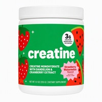 Créatine monohydrate 3g Extrait de pissenlit et de canneberge Saveur fraise et pastèque 255g Complément alimentaire pour la force musculaire