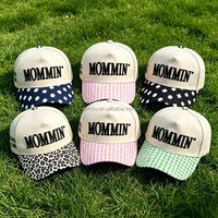Gorra de Béisbol Unisex Personalizada con Doble Bordado Frontal, de Cinco Paneles, de Sarga, Ajustable, de Algodón Estructurado, con Cierre a Presión, OEM Mom Life