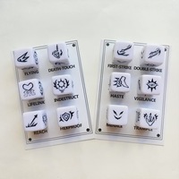 Deskjoy Nouveau pour Magic the Gathering Accessoires-Baccarat-Style 16mm Dés en acrylique avec motif de mots clés pour les parties de jeux de société